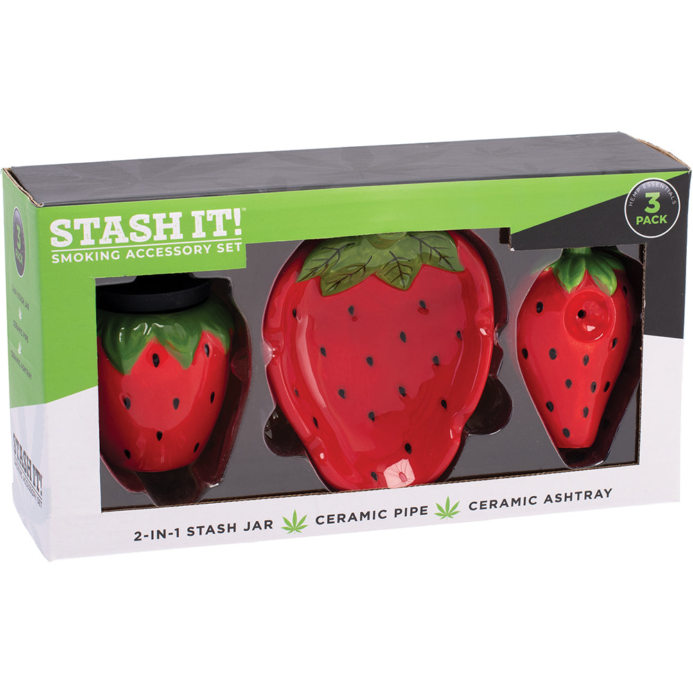 Strawberry Smoker's Kit (AshTray, Jar & Pipe)
