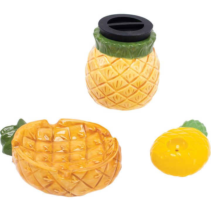 Pineapple Smoker's Kit (AshTray, Jar & Pipe)
