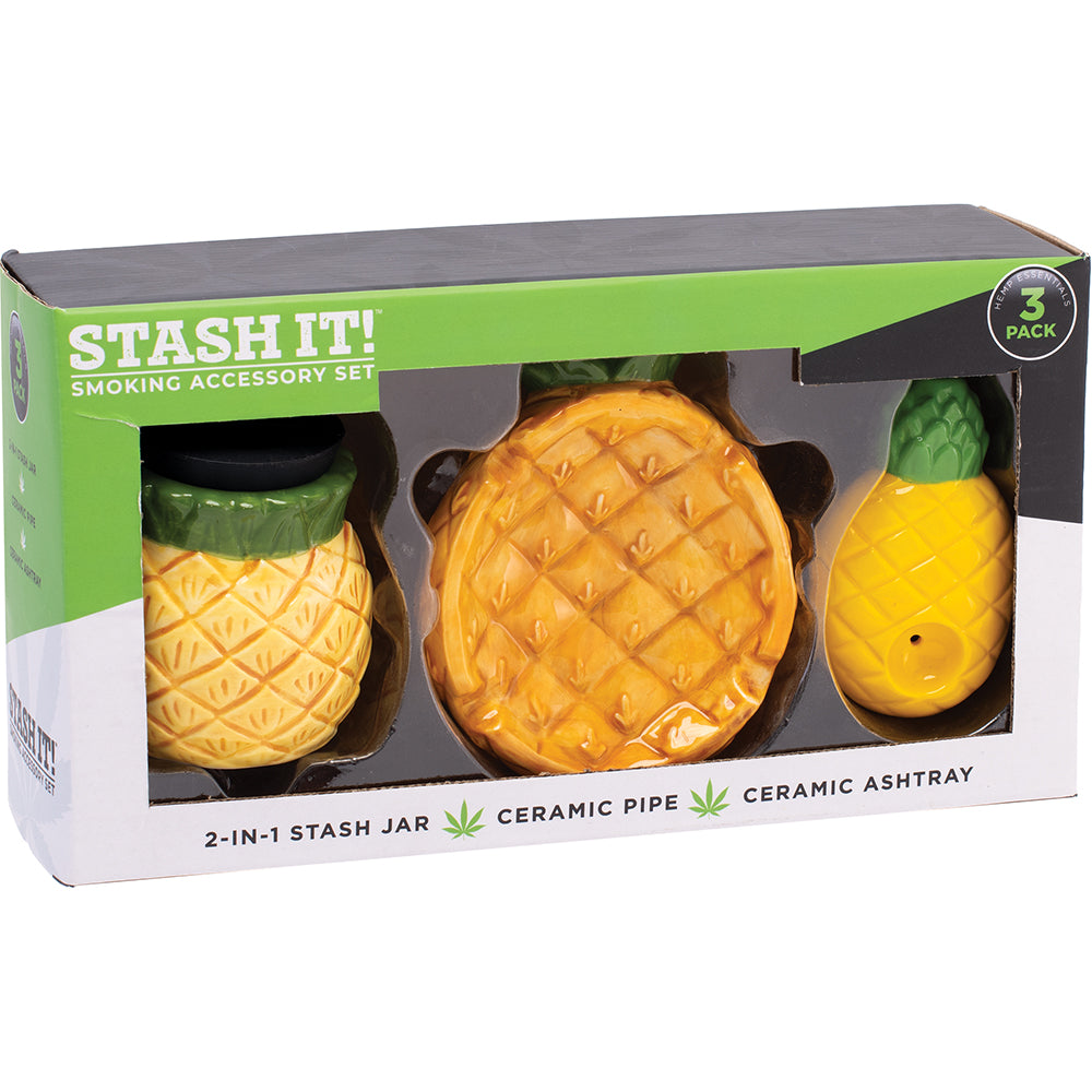 Pineapple Smoker's Kit (AshTray, Jar & Pipe)
