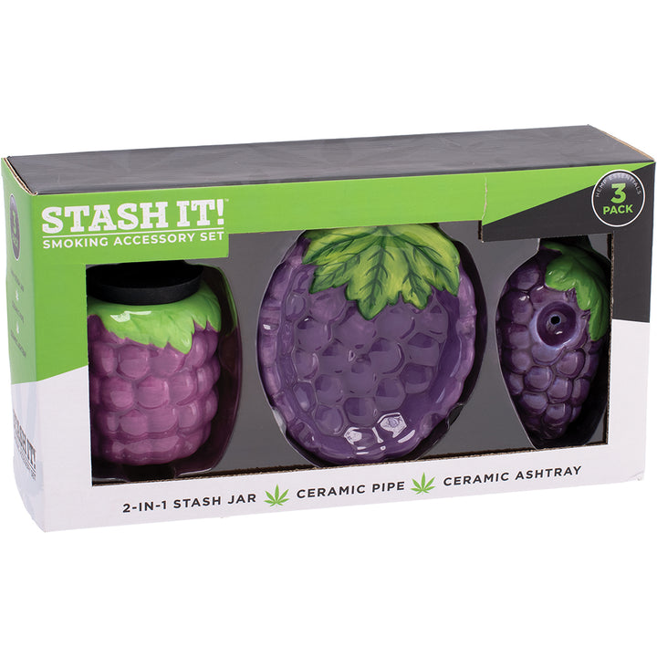Grape Smoker's Kit (AshTray, Jar & Pipe)