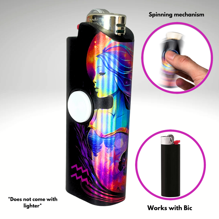 Fidget Spinner Lighter Case (Aquarius FLKR)