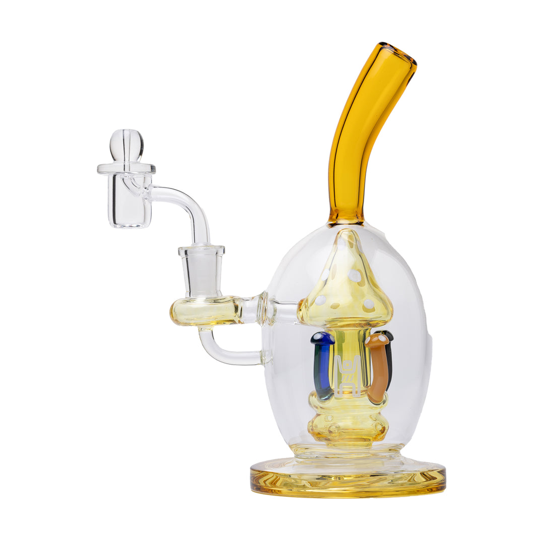 Human Grade Mushroom Globe Dab Rig (Amber)