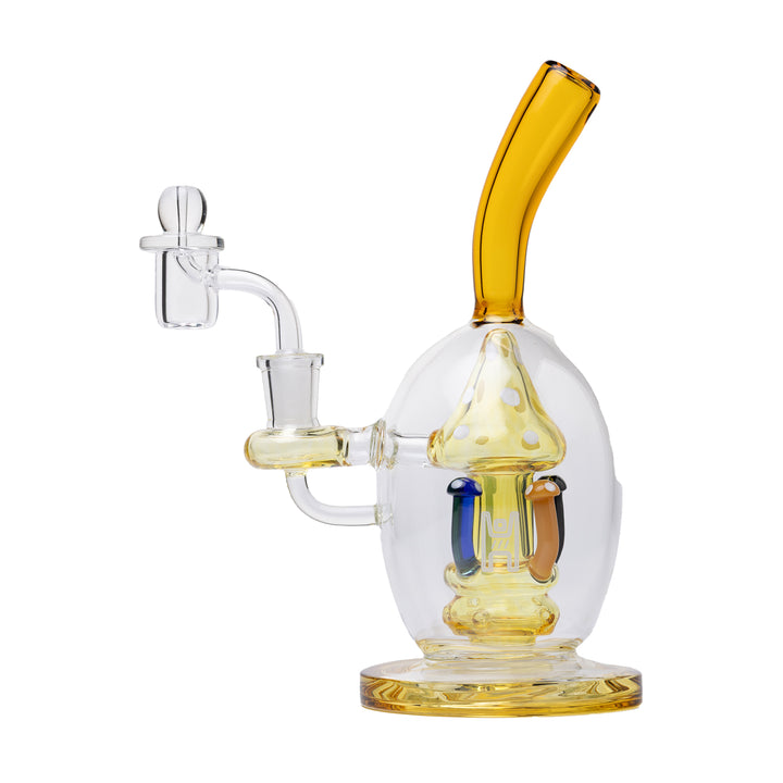 Human Grade Mushroom Globe Dab Rig (Amber)