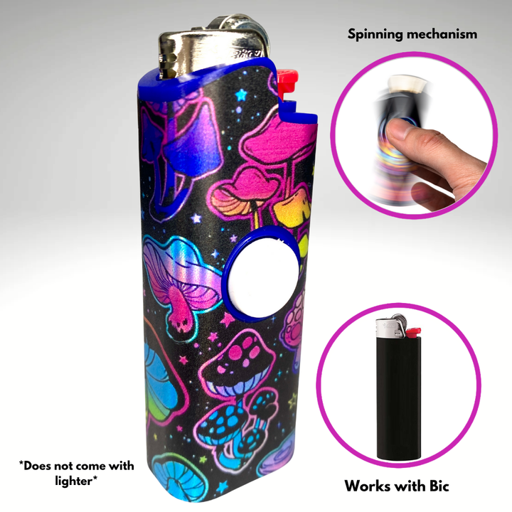 Fidget Spinner Lighter Case (Trippy Mushroom)
