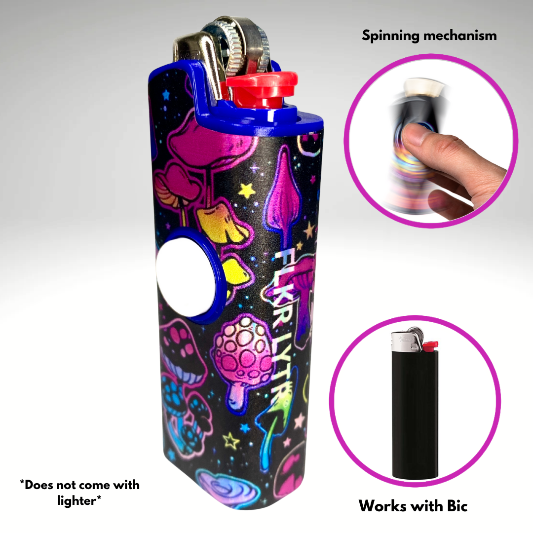 Fidget Spinner Lighter Case (Trippy Mushroom)