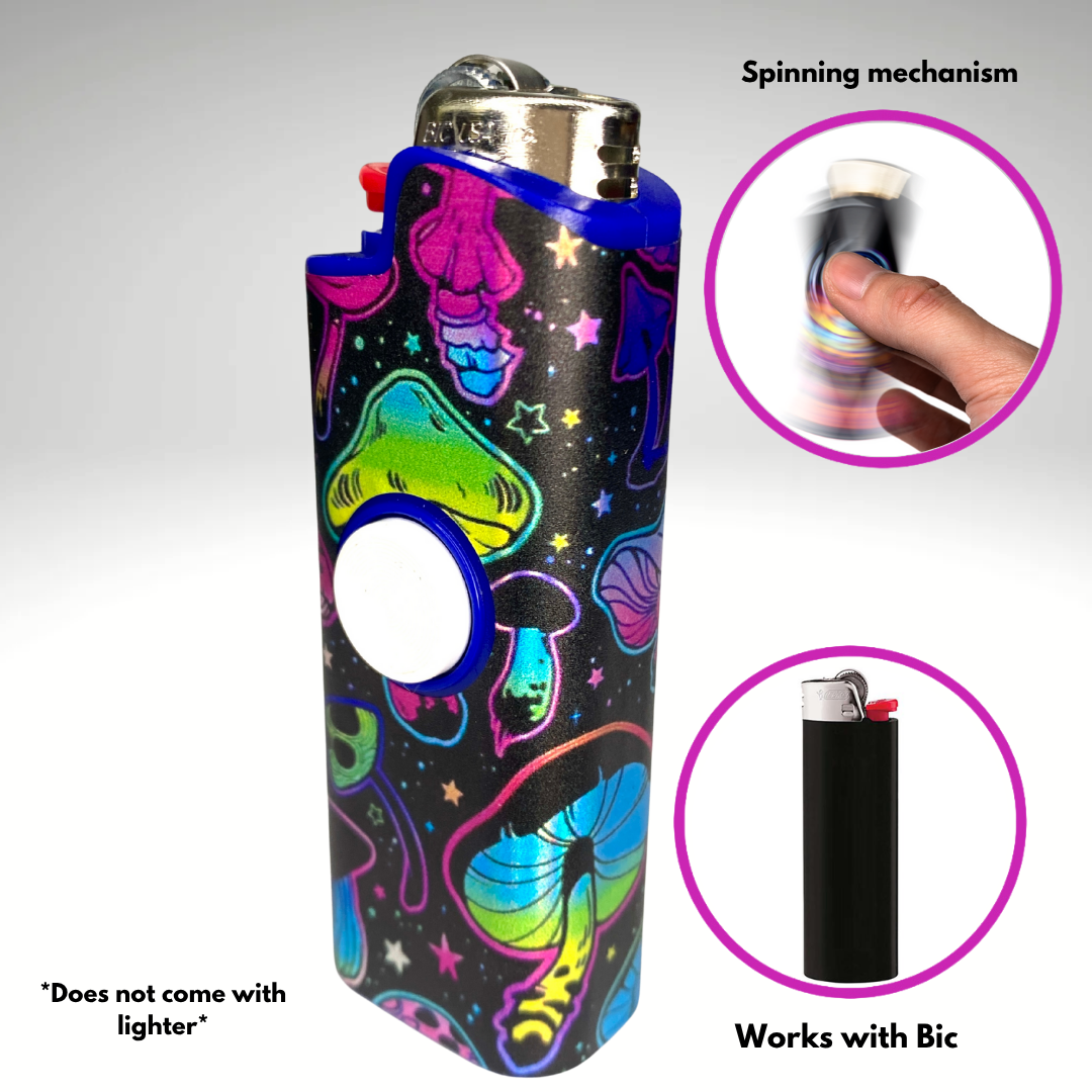 Fidget Spinner Lighter Case (Trippy Mushroom)