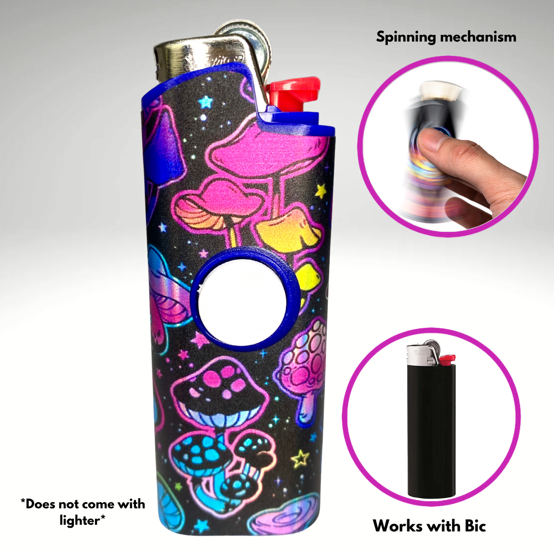 Fidget Spinner Lighter Case (Trippy Mushroom)