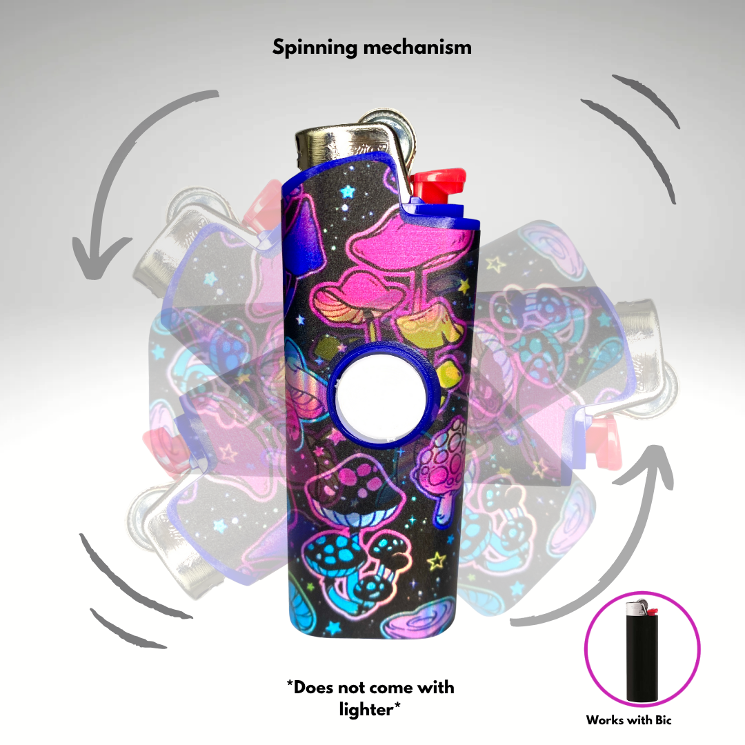 Fidget Spinner Lighter Case (Trippy Mushroom)