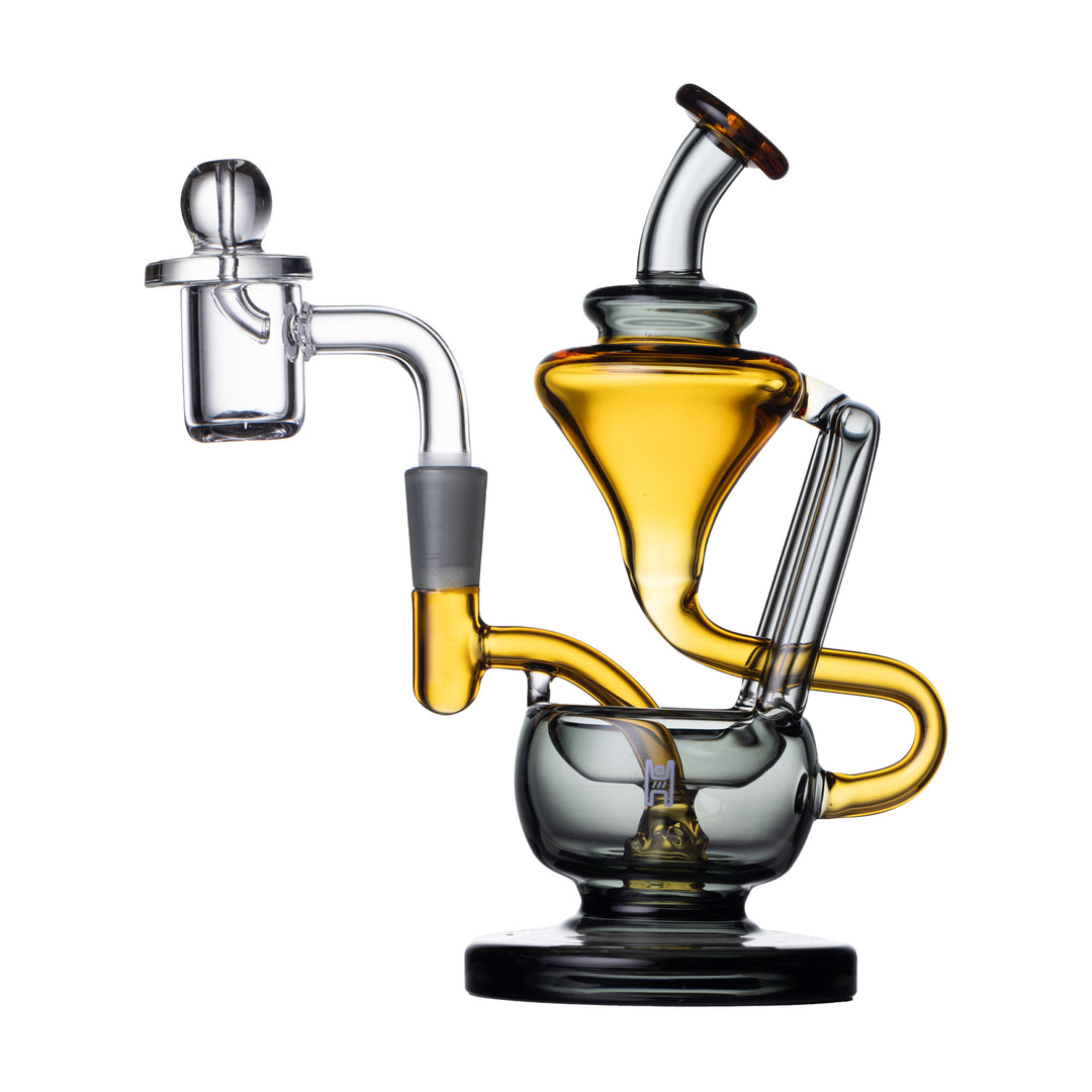 Human Grade 5" Recycler Dab Rig (Smoke & Yellow)