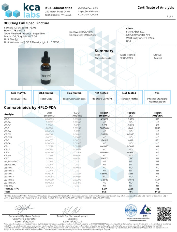 Full Spectrum Organic CBD Tincture (3000mg)