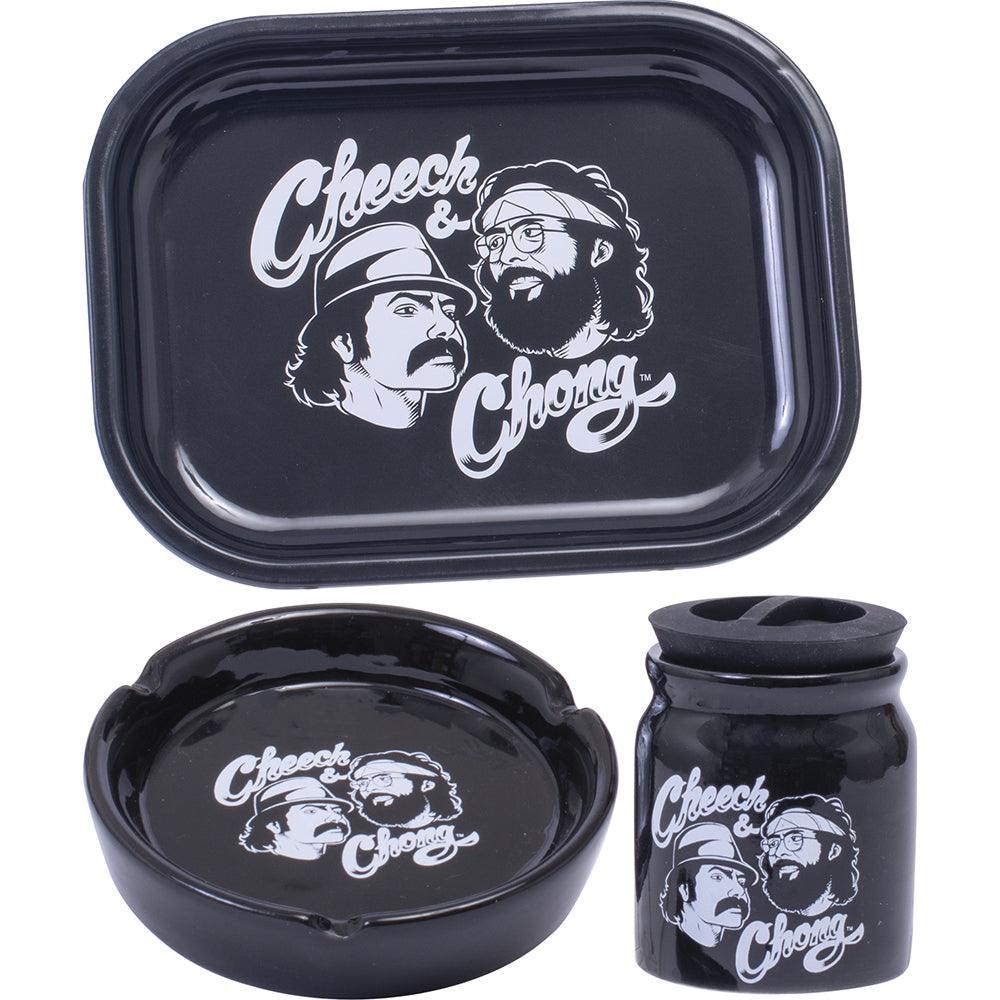Cheech & Chong Gift Set (Rolling Tray, Ash Tray, Stash Jar)