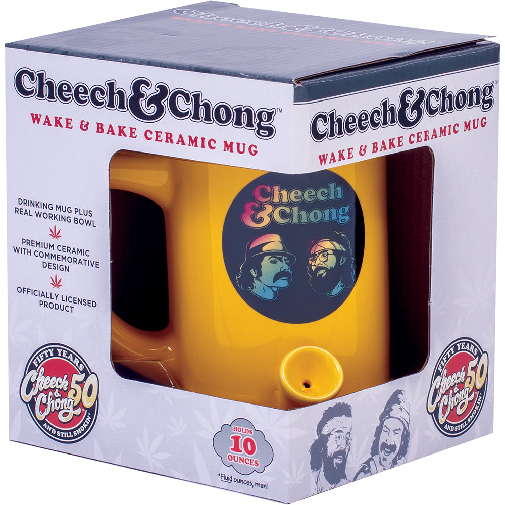 yellow Cheech & Chong Coffee Mug Pipe  with box