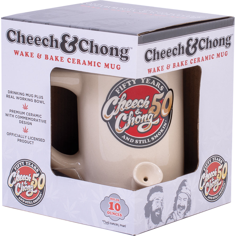 white Cheech & Chong Coffee Mug Pipe  with box