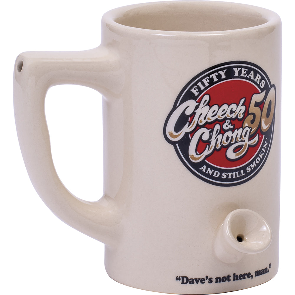 white Cheech & Chong Coffee Mug Pipe 