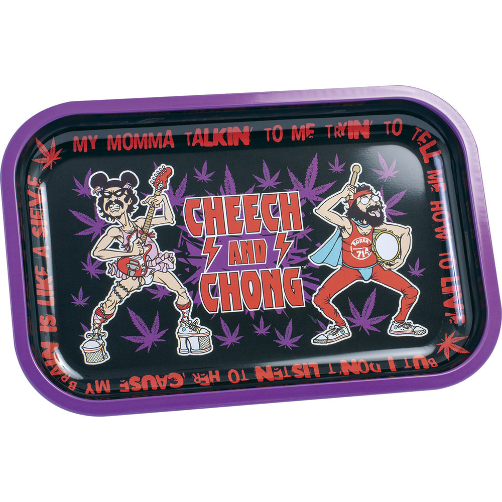 Cheech & Chong Rolling Tray black and purple