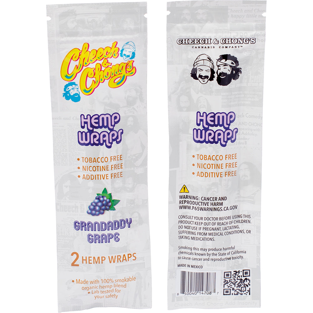 Cheech & Chong Hemp Wrap back and front  packaging