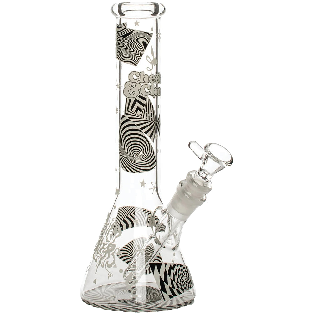 Cheech & Chong 'Optical Illusion" 10" Beaker Bong (Glow in the Dark)