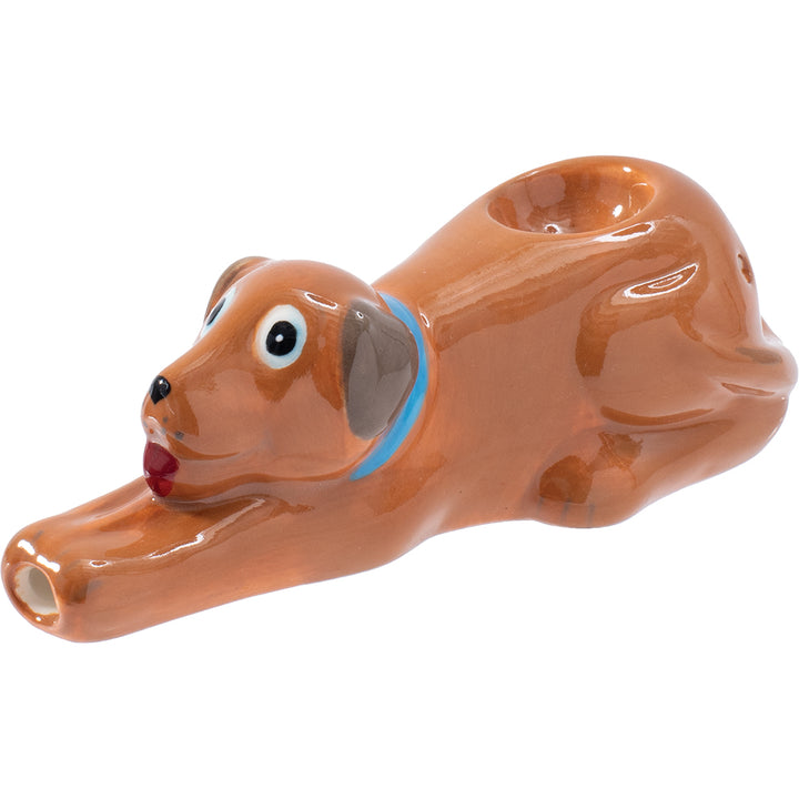 Brown Dog Ceramic Pipe