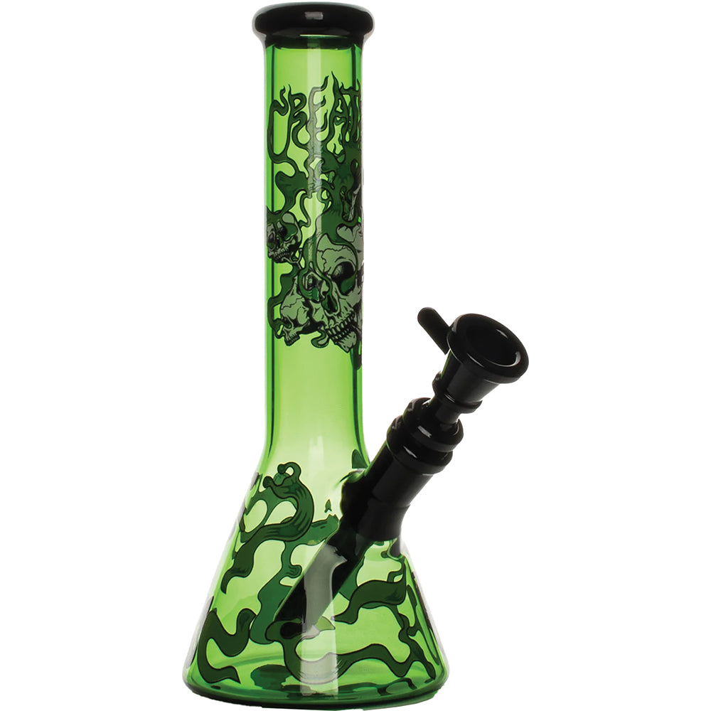 Creature 'Smoking Skulls' 10" Beaker Bong (Glow in the Dark)