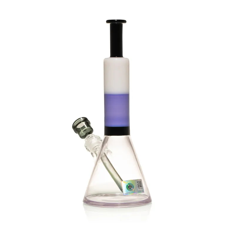 Milky Way White & Purple 14" Beaker Bong