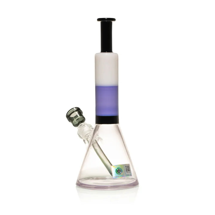 Milky Way White & Purple 14" Beaker Bong