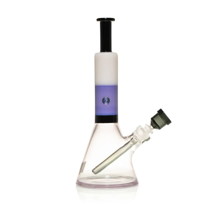 Milky Way White & Purple 14" Beaker Bong