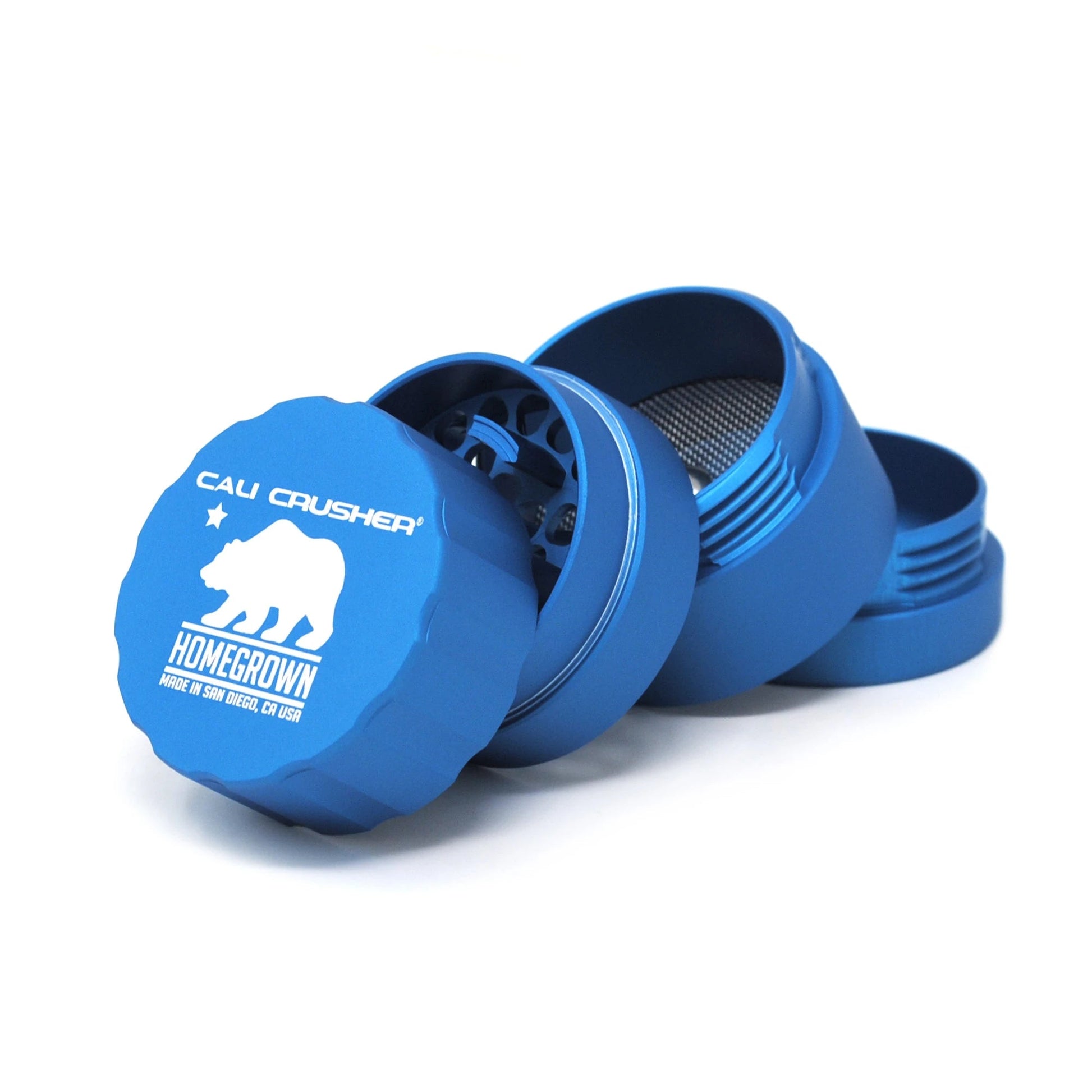 cali crusher homegrown 4 piece pocket grinder blue