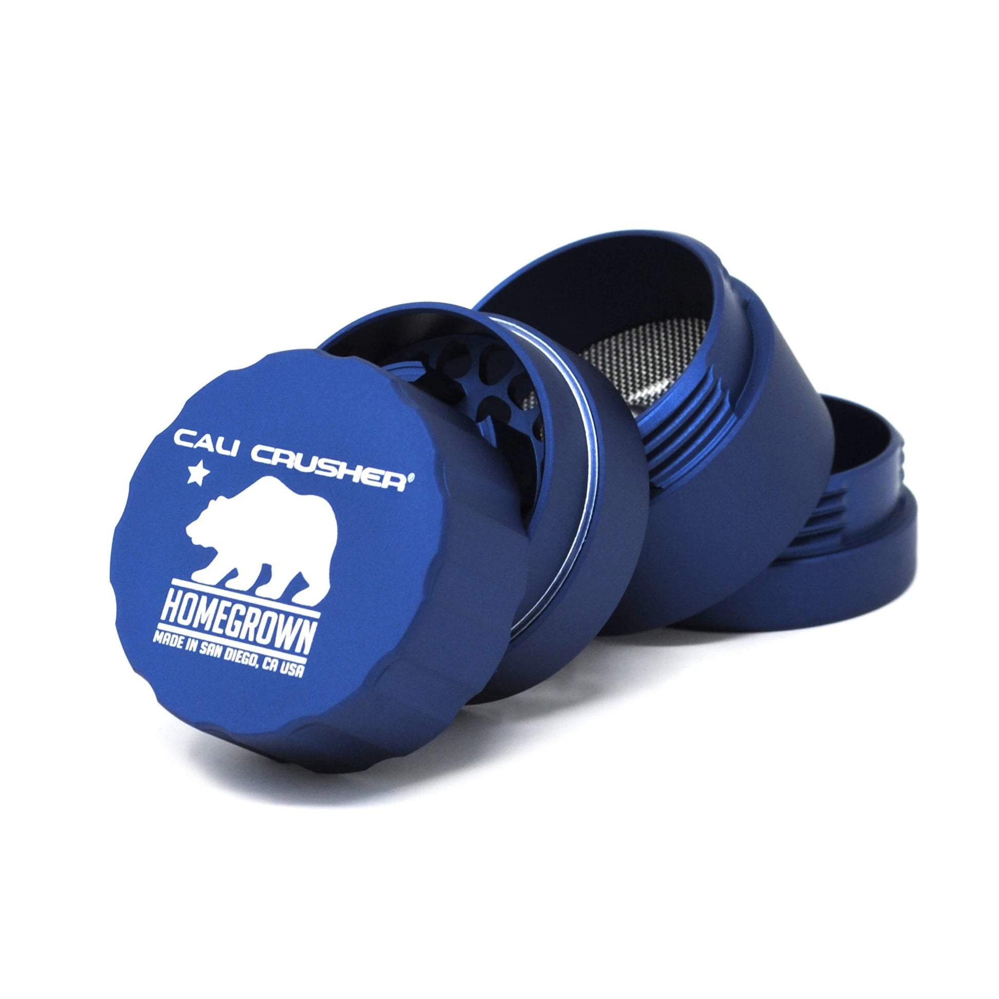 cali crusher homegrown 4 piece pocket grinder blue