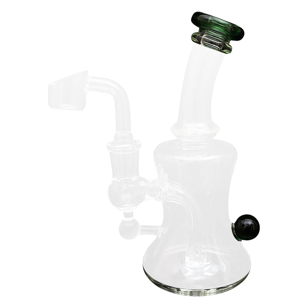 caliconnected 6.5" marble studded dab rig emerald