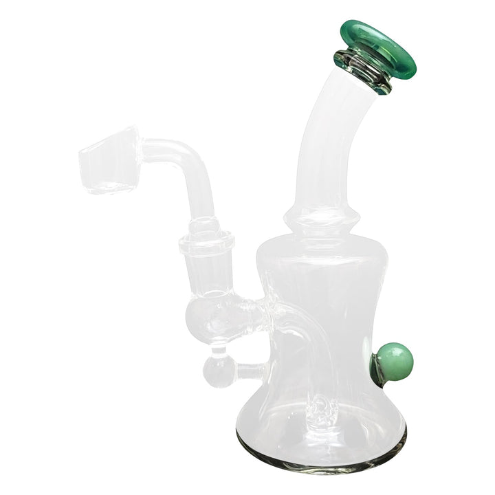 caliconnected 6.5" marble studded dab rig jade