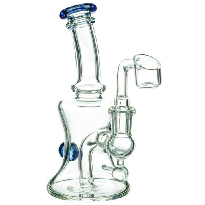 caliconnected 6 5 marble studded dab rig blue