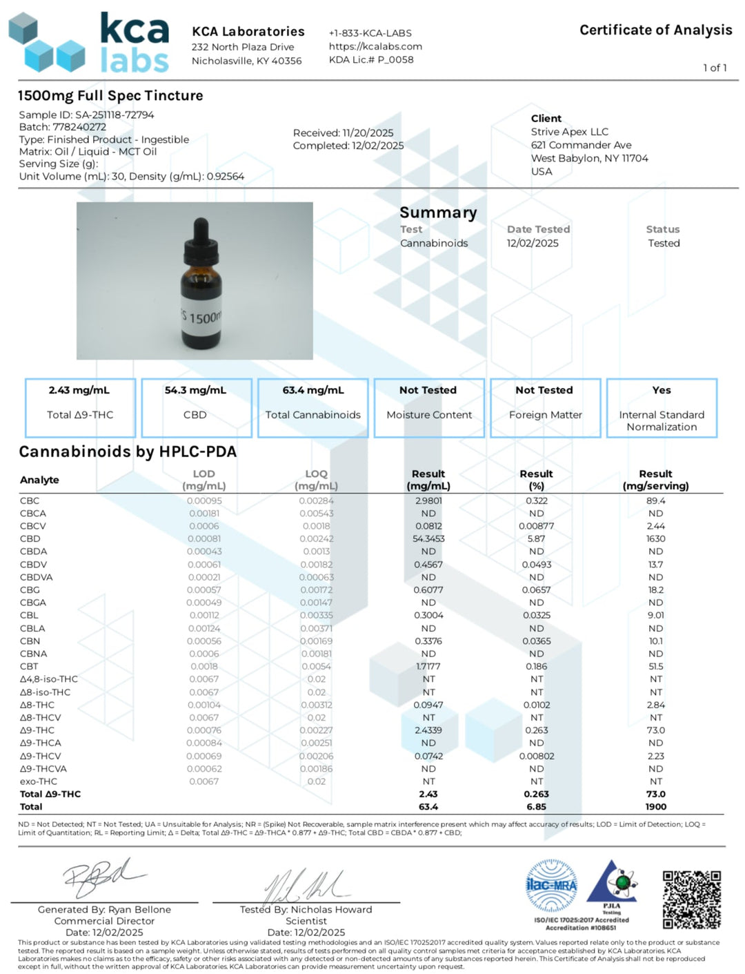 Full Spectrum Organic CBD Tincture (1500mg)