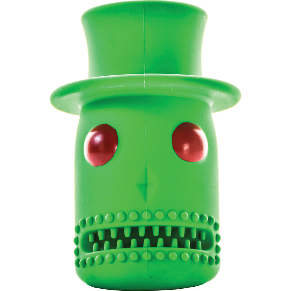 Hippy Hammer Tough Dog Toy green head view