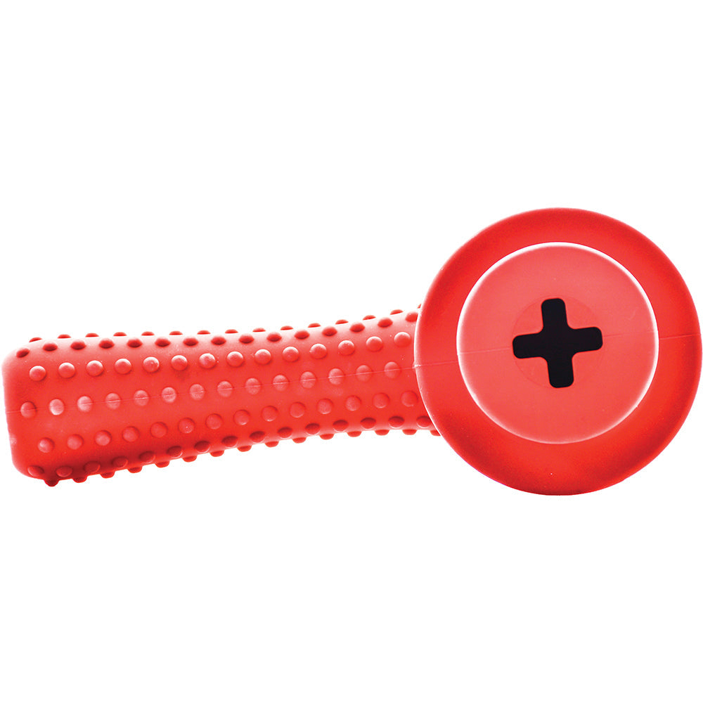 Hippy Hammer Tough Dog Toy red side view