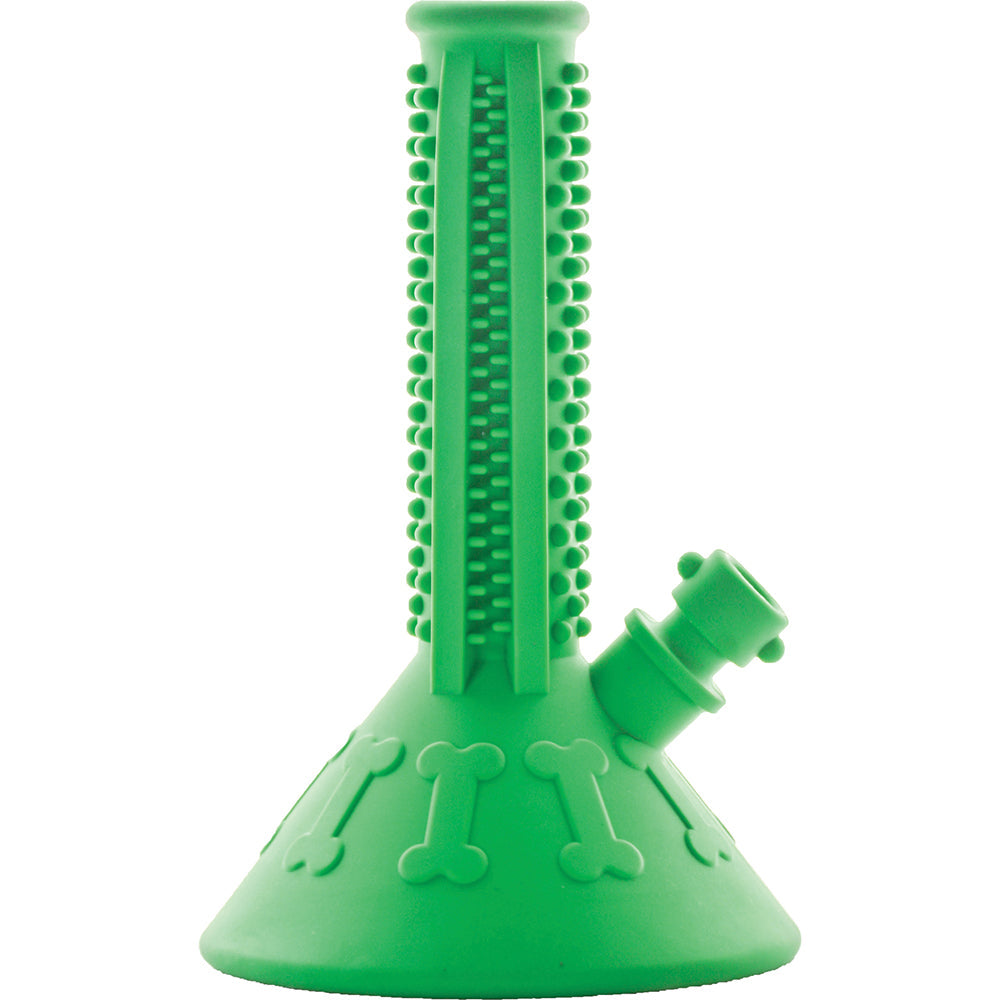 Beaker Buddy Tough Dog Toy close up green