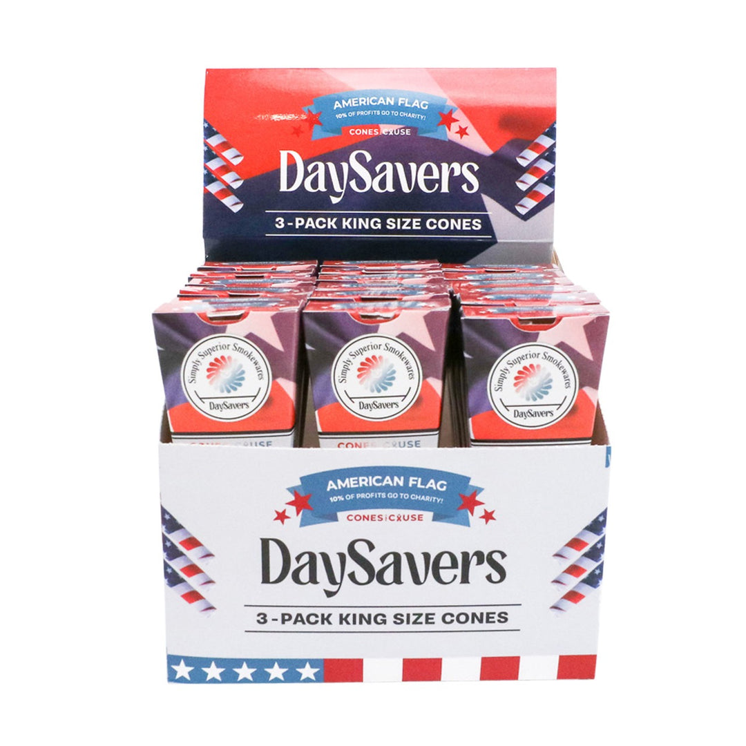 DaySavers American Flag Pre-Rolled Cones (72 Cones)