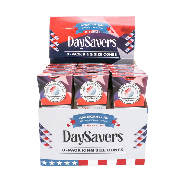 DaySavers American Flag Pre-Rolled Cones (72 Cones)