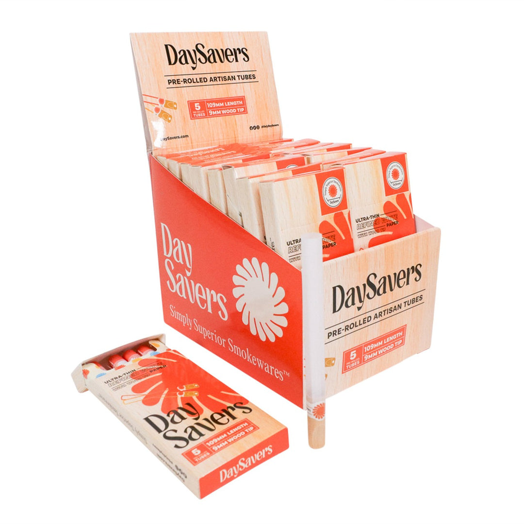 DaySavers Pre-Roll Tubes with Wood Tip (100 Tube/Cones)
