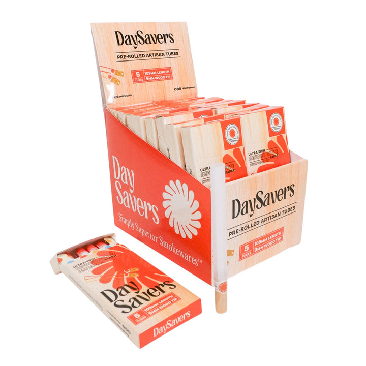 DaySavers Pre-Roll Tubes with Wood Tip (100 Tube/Cones)