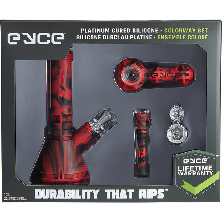 Eyce Silicone Smoker's Kit (Bong, Chillum and Hand Pipe) (Red)