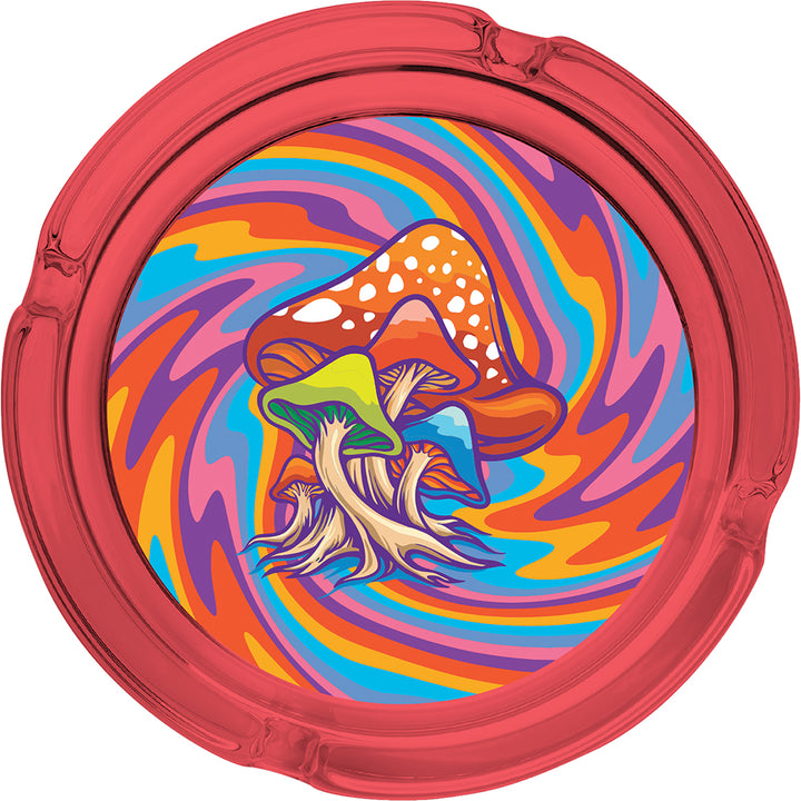 Red Trippy Mushroom Glass AshTray