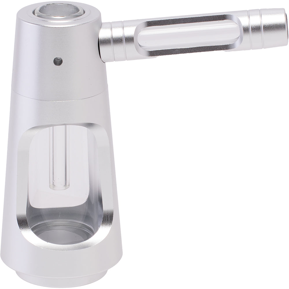 Aluminum and Glass Standing Bubbler Pipe (Silver)