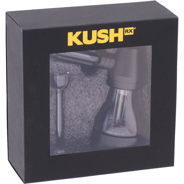 Aluminum and Glass Standing Bubbler Pipe (Black & Clear)