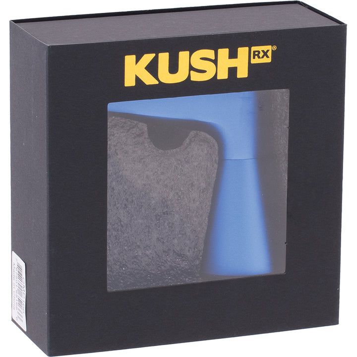 Aluminum and Glass Standing Bubbler Pipe (Blue)