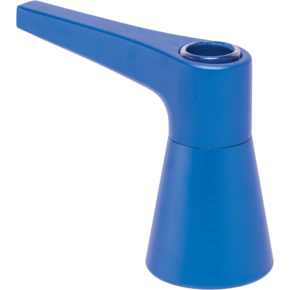 Aluminum and Glass Standing Bubbler Pipe (Blue)
