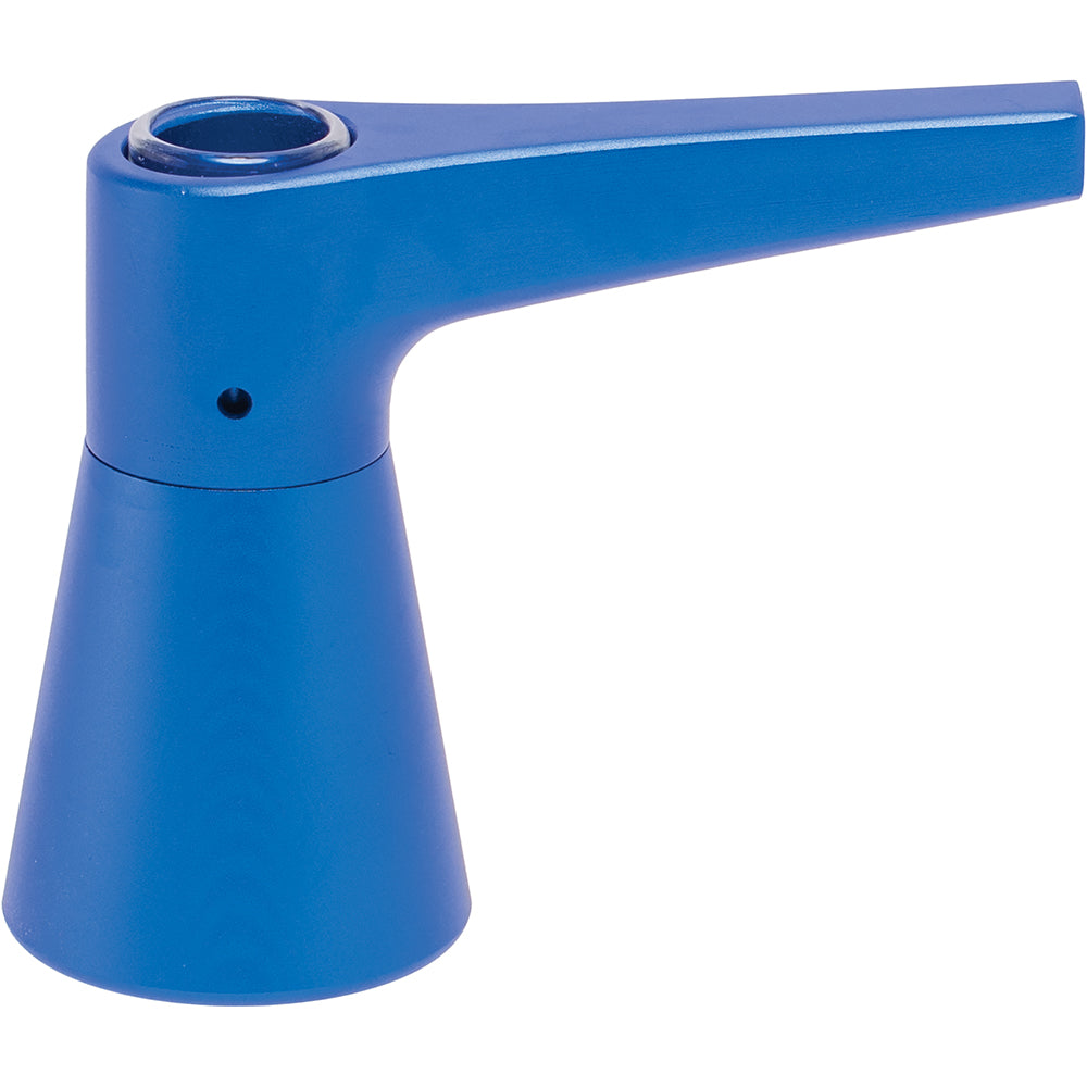 Aluminum and Glass Standing Bubbler Pipe (Blue)