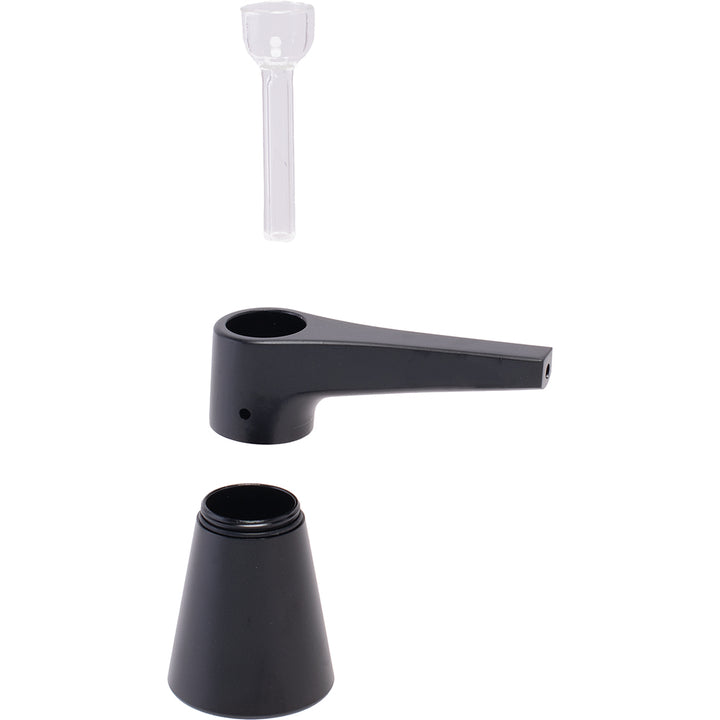 Aluminum and Glass Standing Bubbler Pipe (Black)