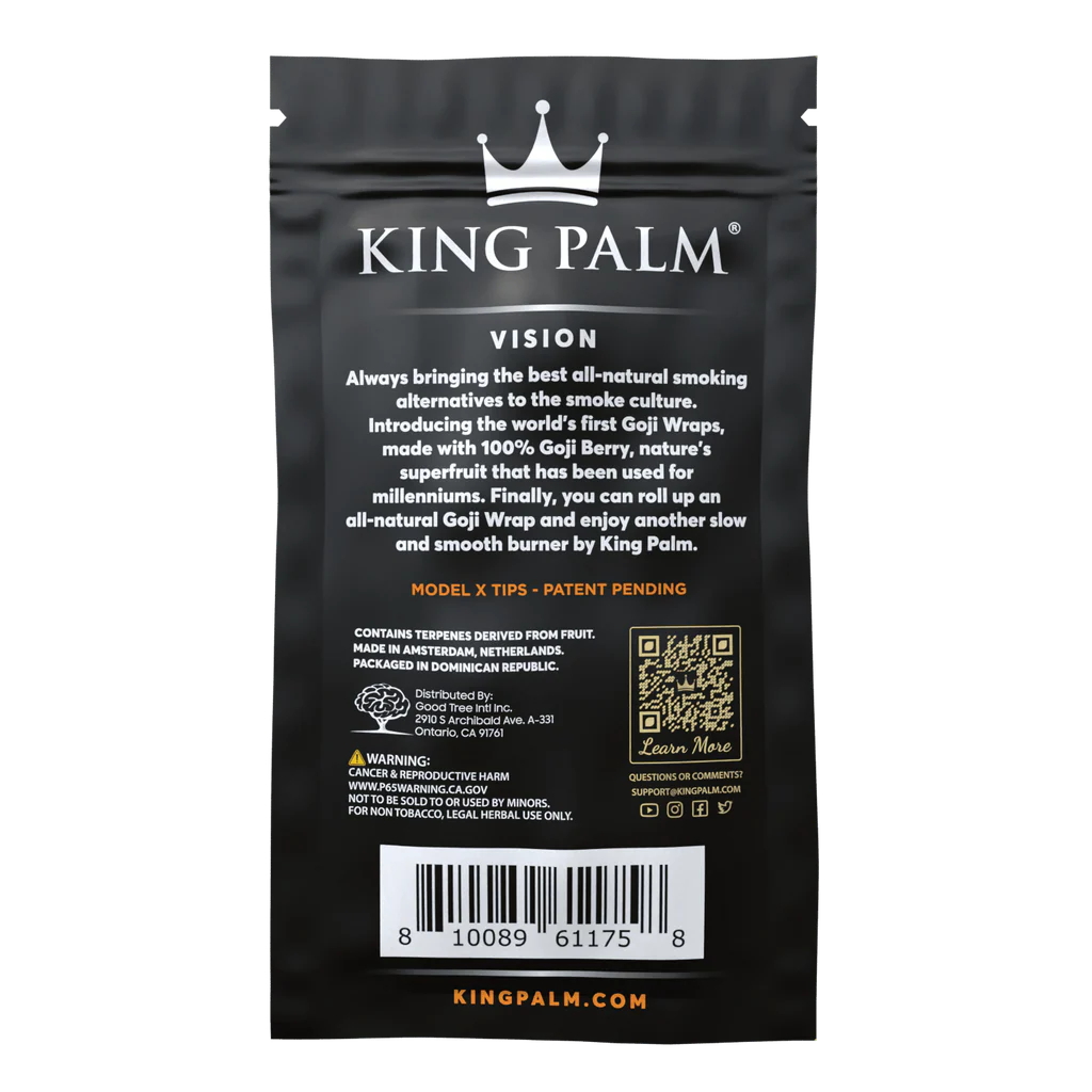 King Palm Goji Berry Wrap (Natural) (60 Wraps)