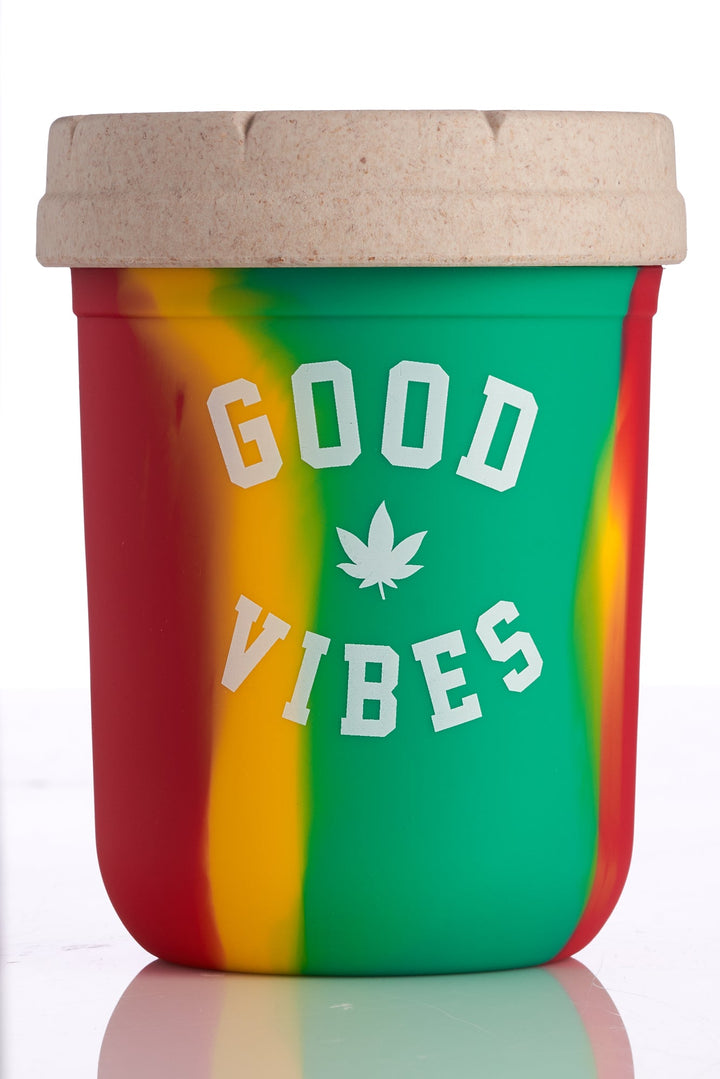 RE:STASH 8oz Rasta Tie-Dye "Good Vibes" (+Re:vider, Boveda)
