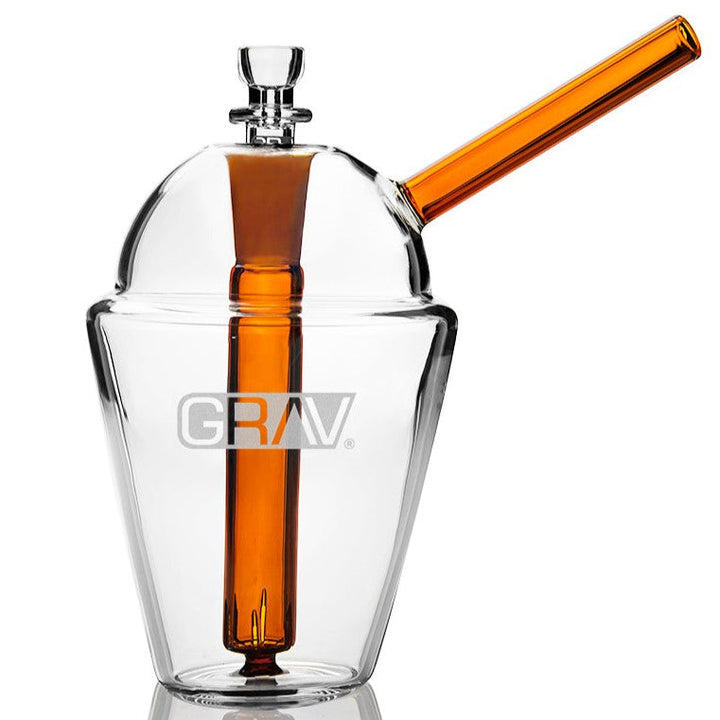 grav slush cup bubbler bong amber